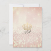 ローズ・ブラッシュ・グリッター クラウン・ロイヤル・グリッター 16歳のウェディング 招待状 (裏面)