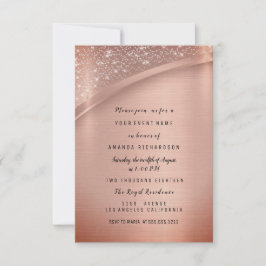 ローズ ブラッシュ グリッター スパーク バースデー パーティー 招待状