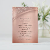 ローズ ブラッシュ グリッター スパーク バースデー パーティー 招待状 (スタンド正面)