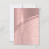 ローズ ブラッシュ スパーク グリッター ブライダル スイート 16 招待状 (裏面)