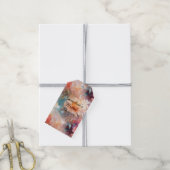 ローズ ブラッシュ ピーチ オレンジ フローラル ギフトタグ (より糸付き)