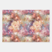 ローズ ブラッシュ ピーチ オレンジ フローラル ラッピングペーパーシート (正面2)