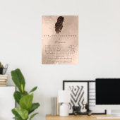 ローズ ヘアードレッサー メイク アイ ラッシュ 価格リスト ポスター (ホームオフィス)