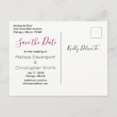 ローズ＆ポピー フラワーブーケ ウェディング セーブ・ザ・デート 案内ポストカード (裏面)