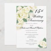 ローズ | ユリ  フラワーの15周年結婚記念日パーティ 招待状 (正面/裏面)