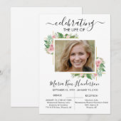 ローズ ライフセレブレーション 追悼 フォト 招待状 (正面/裏面)