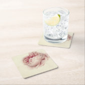 ローズ・ルース (1792) – 時を超えるヴィンテージ植物画アート スクエアペーパーコースター (インサイチュ)