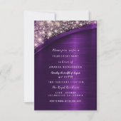 ローズ ヴィオレット グリッター ブライダル シャワー バースデー スイート 招待状 (正面)