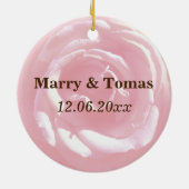 ローズ 保存日付 オーナメント (裏面)