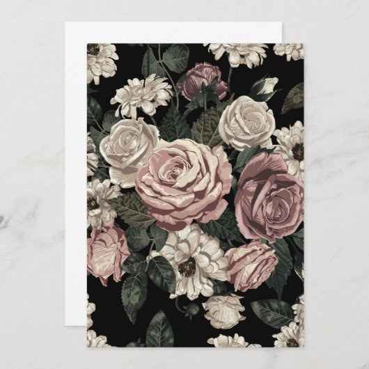 ローズ 招待状 (正面/裏面)