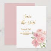 ローズ 水彩花 セーブザデート (正面/裏面)