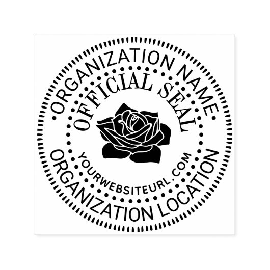 ローズ 汎用 カスタム 公式 シール 名前 場所 URL セルフインキングスタンプ (デザイン)