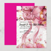 ローズ 100歳の誕生日プレゼント 招待状 (正面/裏面)