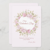 ローズ wreath バレンタインデー グリーティング カード (正面/裏面)