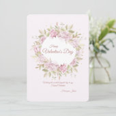 ローズ wreath バレンタインデー グリーティング カード (スタンド正面)