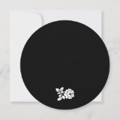 ローズ wreath ブラック＆ホワイト モダンウェディング 招待状 (裏面)