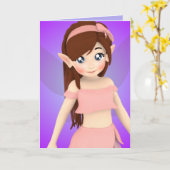 ローゼイチークアニメフェアリー誕生日カード カード (黄色い花)