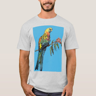ローゼラ・パロット・バード・アート・ウォーター・カラー・メンTシャツ Tシャツ
