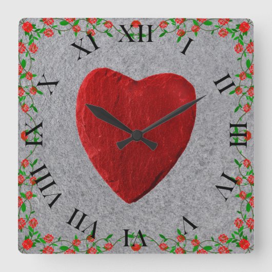 ローゼンラーメンミットヘルズ スクエア壁時計 (正面)