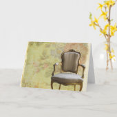 ローゼー背景付き椅子 カード (黄色い花)