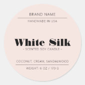 ローソク製品包装赤面ピンクラベル ラウンドシール (正面)