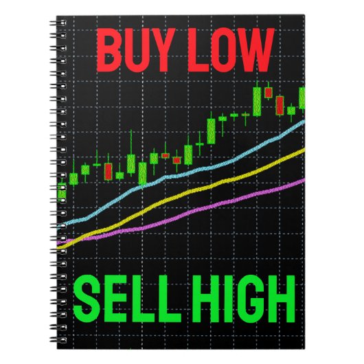 ローソク足チャート 買い時は低く売り時は高く ノートブック (正面)