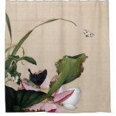 ロータスと矢印のファインアート シャワーカーテン (正面)