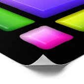 ロータスはっきりした/チューリップ染色ガラスデザイン ポスター (角)