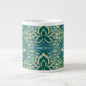 ロータスイカットパターン – ホワイトロータス ジャンボコーヒーマグカップ (正面)