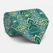 ロータスイカットパターン – ホワイトロータス ネクタイ (ロール)