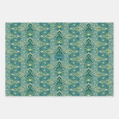 ロータスイカットパターン – ホワイトロータス ラッピングペーパーシート (正面2)