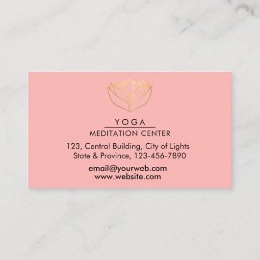 ロータスウォーターカラーヨガ先生ホリスティックヘルス 名刺 (裏面)