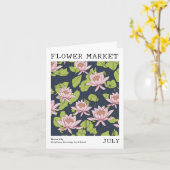 ロータスウォーターリリー誕生フラワーマーケット7月誕生日 カード (黄色い花)