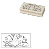 ロータスウォーターリリー、フローラ、フラワーアートイラストレーション ラバースタンプ (押印)