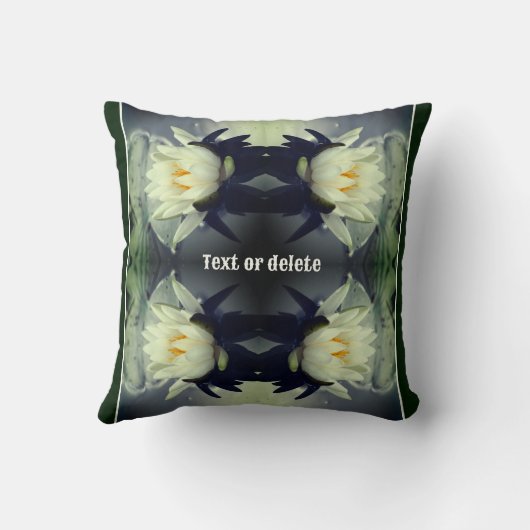 ロータスウォーターリーブラワー抽象芸術パーソナライズされたアート クッション (裏面)