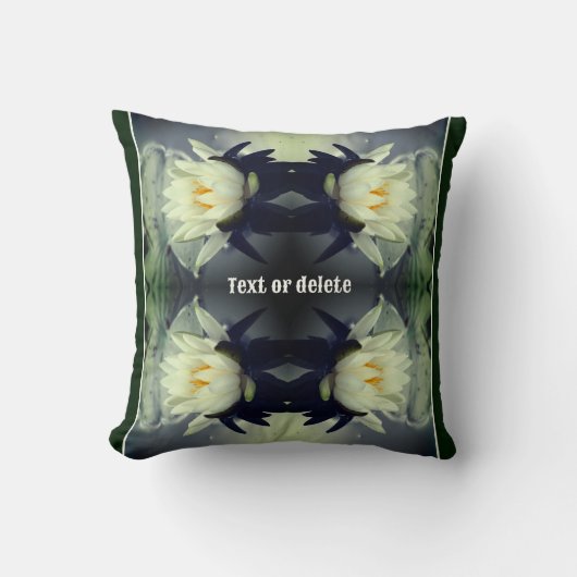 ロータスウォーターリーブラワー抽象芸術パーソナライズされたアート クッション (正面)
