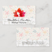 ロータスウーマンアイコン |大理石金ゴールド |花の鳩 名刺 (正面/裏面)