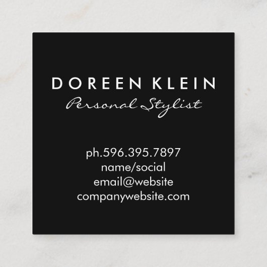 ロータスウーマン |トレンディー花柄 スクエア名刺 (裏面)