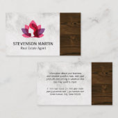 ロータスウーマン | 大理石 | 木目トリム 名刺 (正面/裏面)