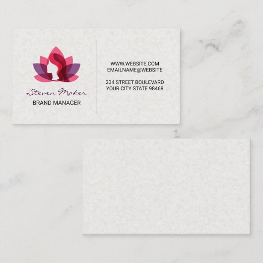 ロータスウーマン |紙テクスチャの背景 名刺 (正面/裏面)