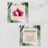 ロータスウーマン |緑のフレ離れーム スクエア名刺 (正面/裏面)