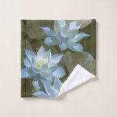 ロータスエレガントアクリルの白い絵| バスタオルセット (ウォッシュタオル)