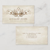 ロータスエレガントオーナメントパステル金ゴールド 名刺 (正面/裏面)