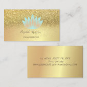 ロータスエレガントグリッター紙吹雪ヨガインストラクター 名刺 (正面/裏面)