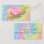 ロータスエレガントゴールド箔ブラシストローク絞り染め 名刺 (正面/裏面)