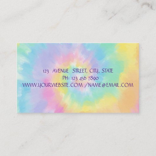 ロータスエレガントゴールド箔ブラシストローク絞り染め 名刺 (裏面)