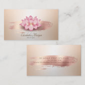 ロータスエレガントバラ金ゴールドブラシストロークロータス 名刺 (正面/裏面)