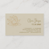 ロータスエレガントフラワーイラストレーションヨガ 名刺 (裏面)