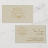ロータスエレガントフラワーイラストレーションヨガ 名刺 (正面/裏面)