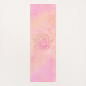 ロータスエレガントフラワーイラストレーションライトピンク ヨガマット (裏面)